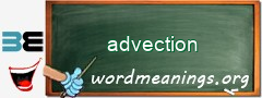 WordMeaning blackboard for advection